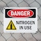Signmission Nitrogen In Use Danger Sign, Plastic, 10in W x 7in L, 2PK OS-2PACK-DS-P-710-L-2458 - alternate 3